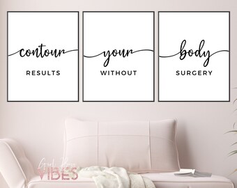 body Contouring Without Surgery, Printable Wall Art, 3pc Set