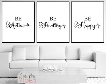 Health Posters, Medical Posters, Printable Wall Art, Doctor Office Decor, Be Healthy Quotes