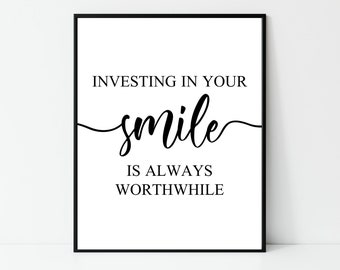 Dental Artwork, Printable Wall Art, Dental Hygienist, Teeth Whitening, Dental Gifts, Wall Décor for Dentist Office, Instant Download