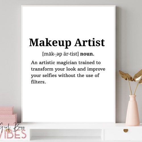 Make up Artist Definition Print Makeup Wall Decor Makeup Etsy