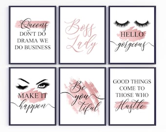 Déco murale Boss Lady Quotes : 6 impressions inspirantes (téléchargement numérique)