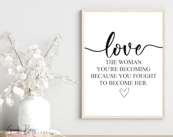 Self Love Quote Art: Feminist Printable Poster (Digital Download)