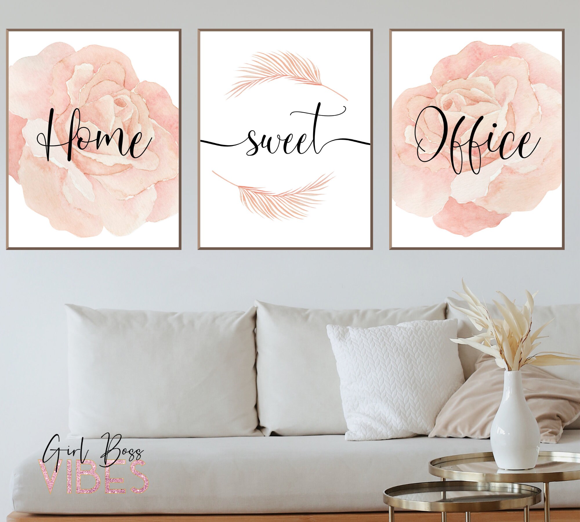 Blush Rose Home Sweet Office, 3pc Printable Wall Art, Office Signs, Office  Decor Ideas, Female Entrepreneur Wall Decor, INSTANT Download 