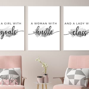 Boss Lady Printable Quote, Boss Lady Office Décor, Boss Lady Quote, Boss Lady Gift, Boss Lady Wall Art, 3 Piece Set, Download