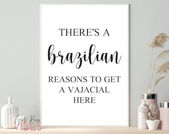 Vajacial, Printable Wall Art, Esthetician Room Décor, Esthetics, Brazilian Waxing Quote, Instant Download