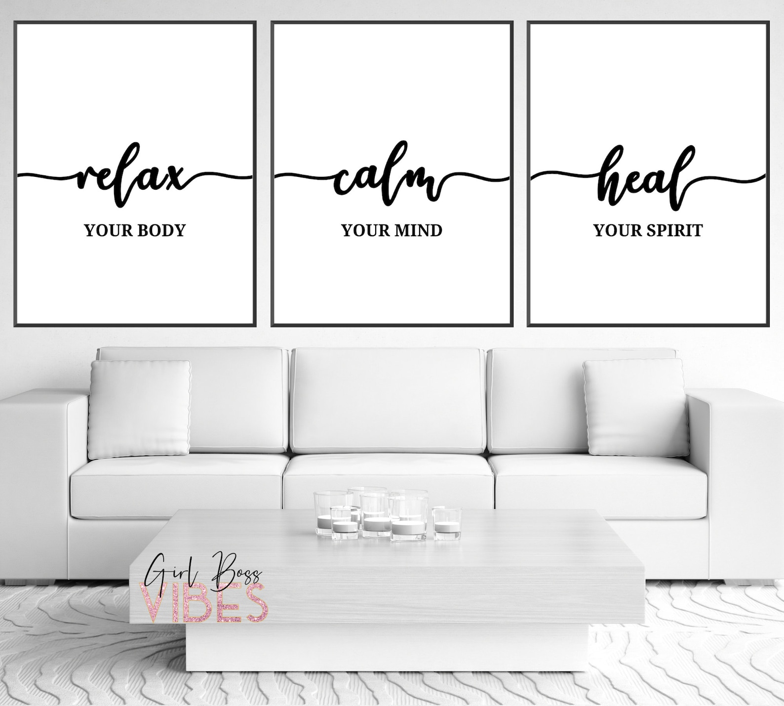 Relax Wall Decor Set of 3 Printable Wall Art Massage Art - Etsy