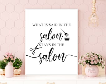 Hair Salon Salon Decor, Printable Wall Art, Salon Art, Hairdresser, Hairstylist, Hair Salon Art, Download