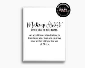 Makeup Artist Definition Art Print: Salon Decor (Digital Download)