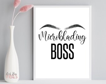 Microblading Décor, Printable Wall Art, Brow Quotes, Eyebrows, Brow Tech, Instant Download