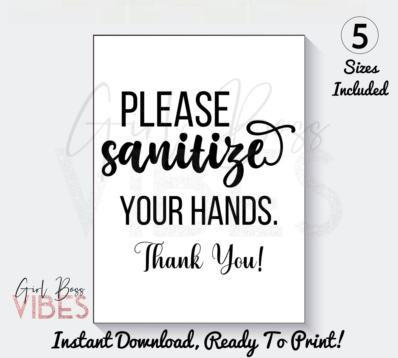 Please Sanitize Your Hands Sign Printable Instant Download - Etsy