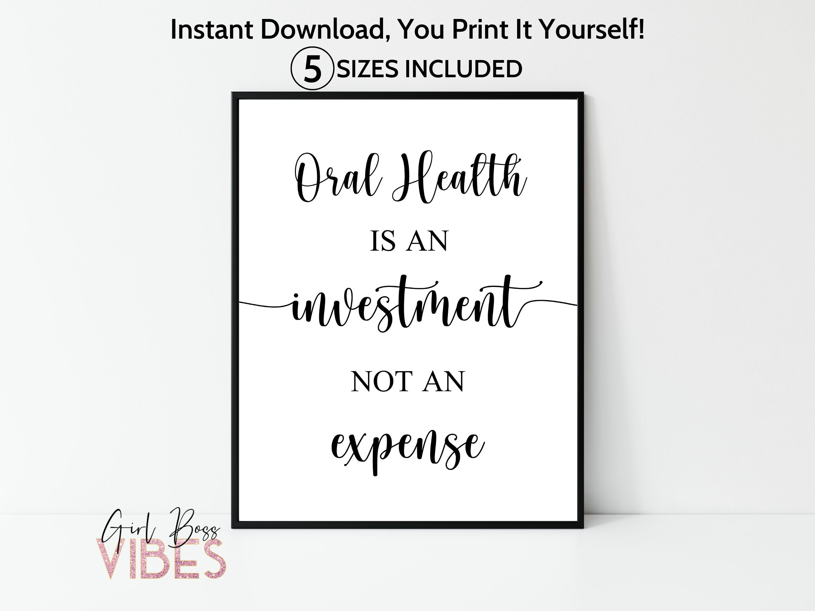 Dental Office Decor: Oral Health Investment Quote Art (digital Download) -  Etsy, image size:2700x2025