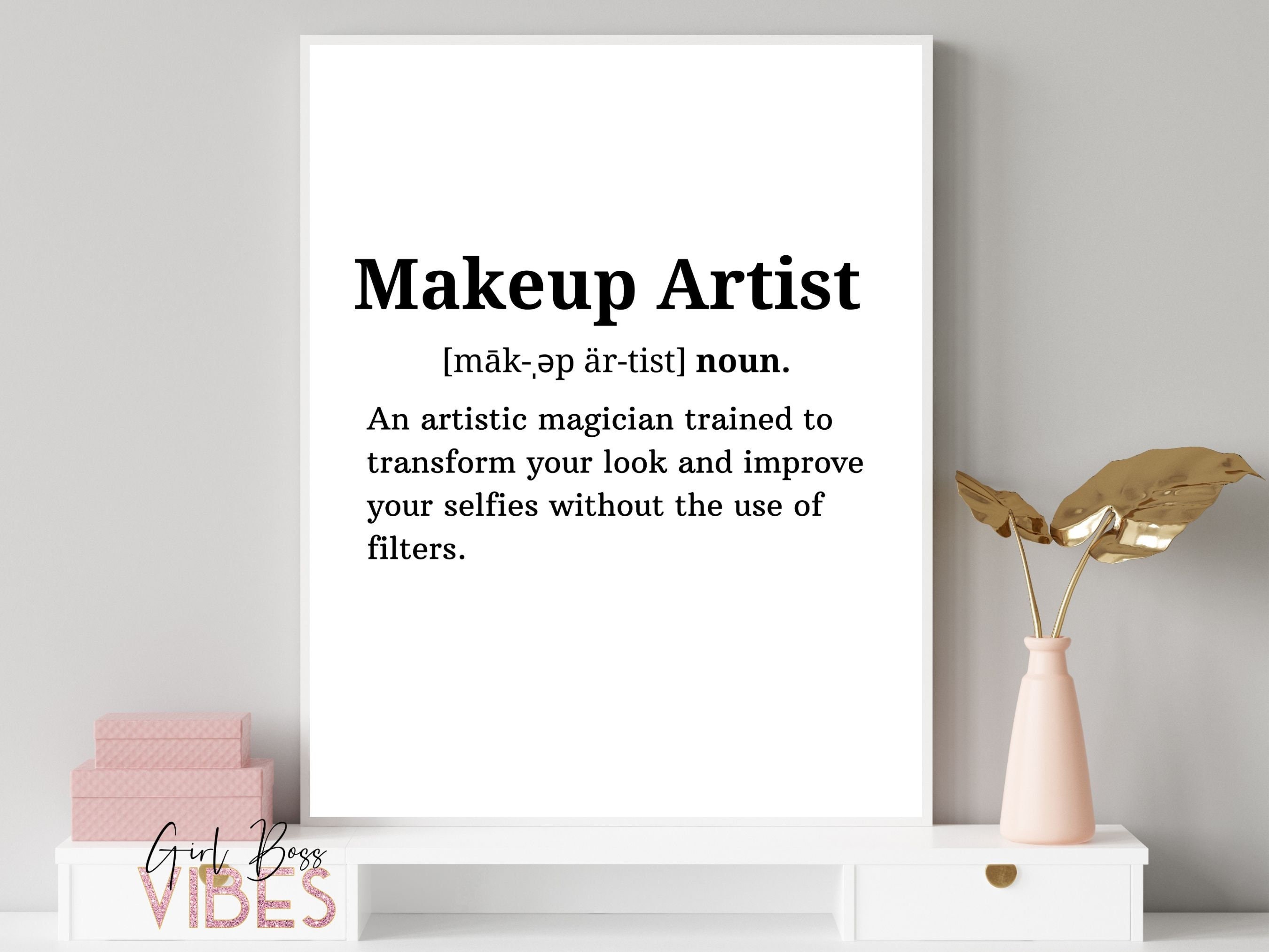 Make up Artist Definition Print Makeup Wall Decor Makeup Etsy