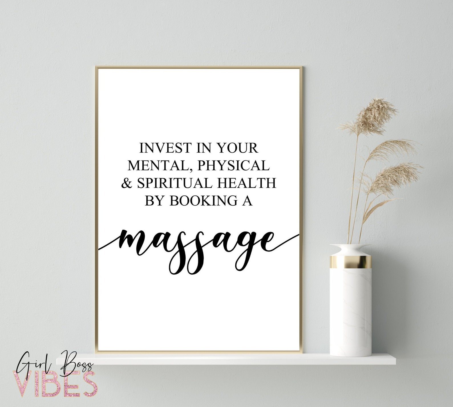 Physical Therapy Medical Spa Art Massage Decor Office Sign