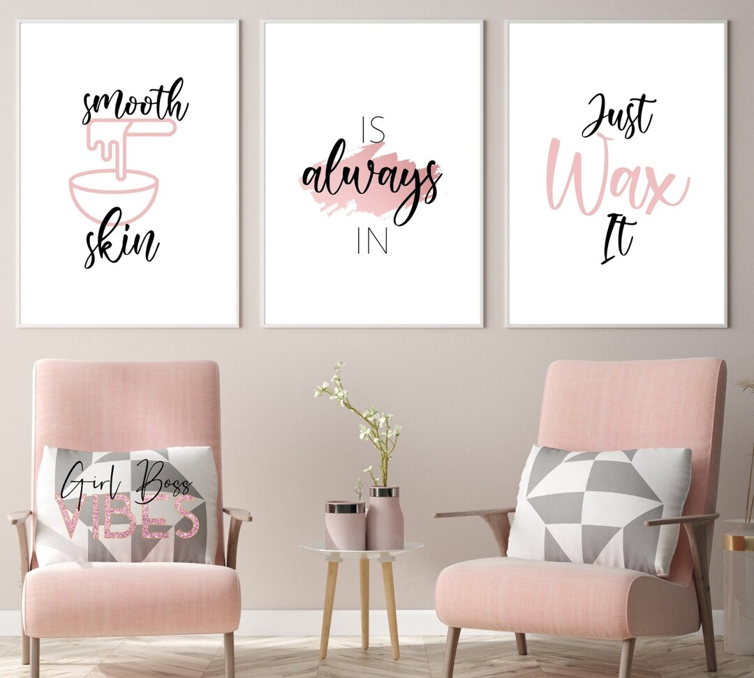 Blush Pink Waxing Decor, Body Waxing Quotes, Printable Wall Art Etsy