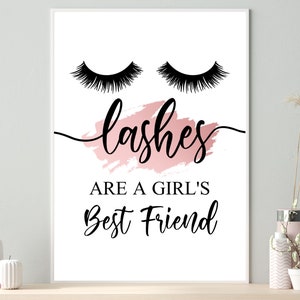 Eyelashes Room Décor, Salon Art, Printable Wall Art, Lash Extensions, Lash Artist, Vanity Décor, Instant Download