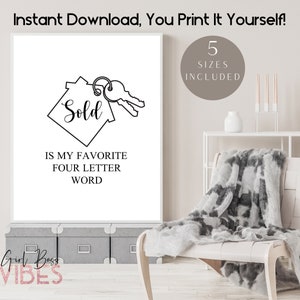 Realtor Quotes, Printable Wall Art, Real Estate Sayings, Realtor Office Decor, Instant Download ...