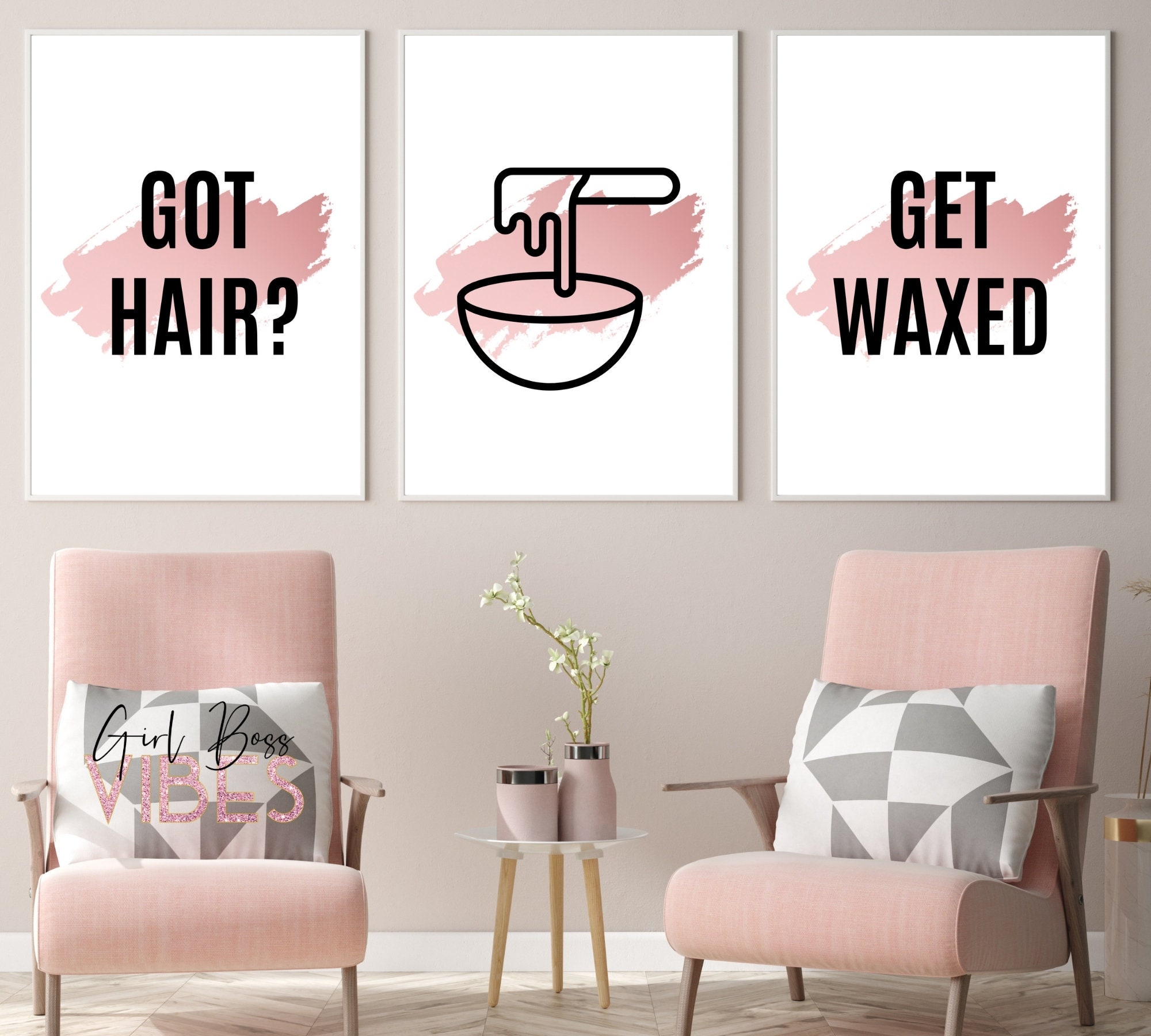 Waxing Decor Blush Pink Esthetician Waxing Body Waxing Etsy