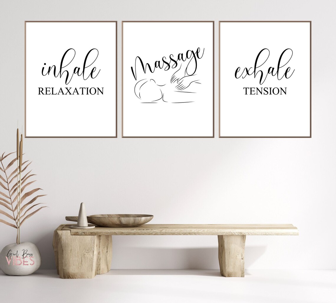Massage Therapy Room Décor Printable Wall Art 3pc Set Etsy