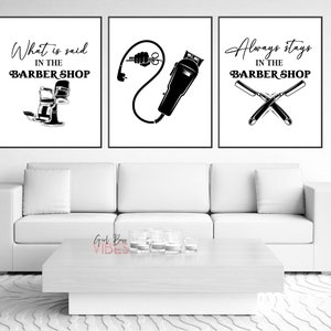 Barbershop Décor, Haircut Poster, Barber Gift, Printable Wall Art, Barber Shop Signs, Instant Download