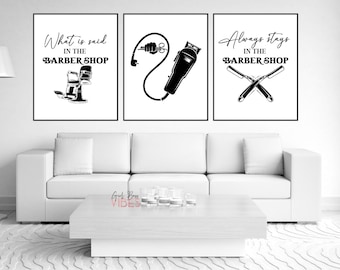 Barbershop Décor, Haircut Poster, Barber Gift, Printable Wall Art, Barber Shop Signs, Instant Download