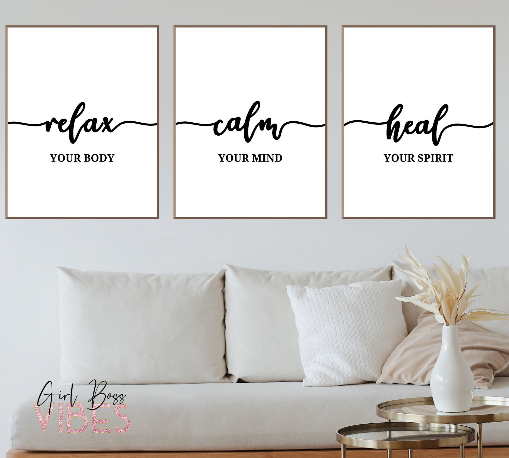 Relax Wall Decor Set of 3 Printable Wall Art Massage Art Etsy