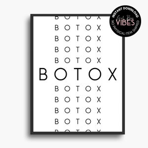 Botox Wall Decor, Printable Wall Art, Instant Download