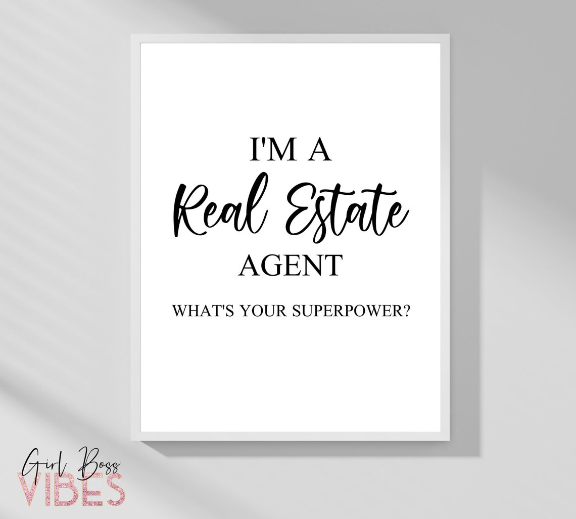 Real Estate Agent Decor Realtor Poster Office Wall Art | Etsy
