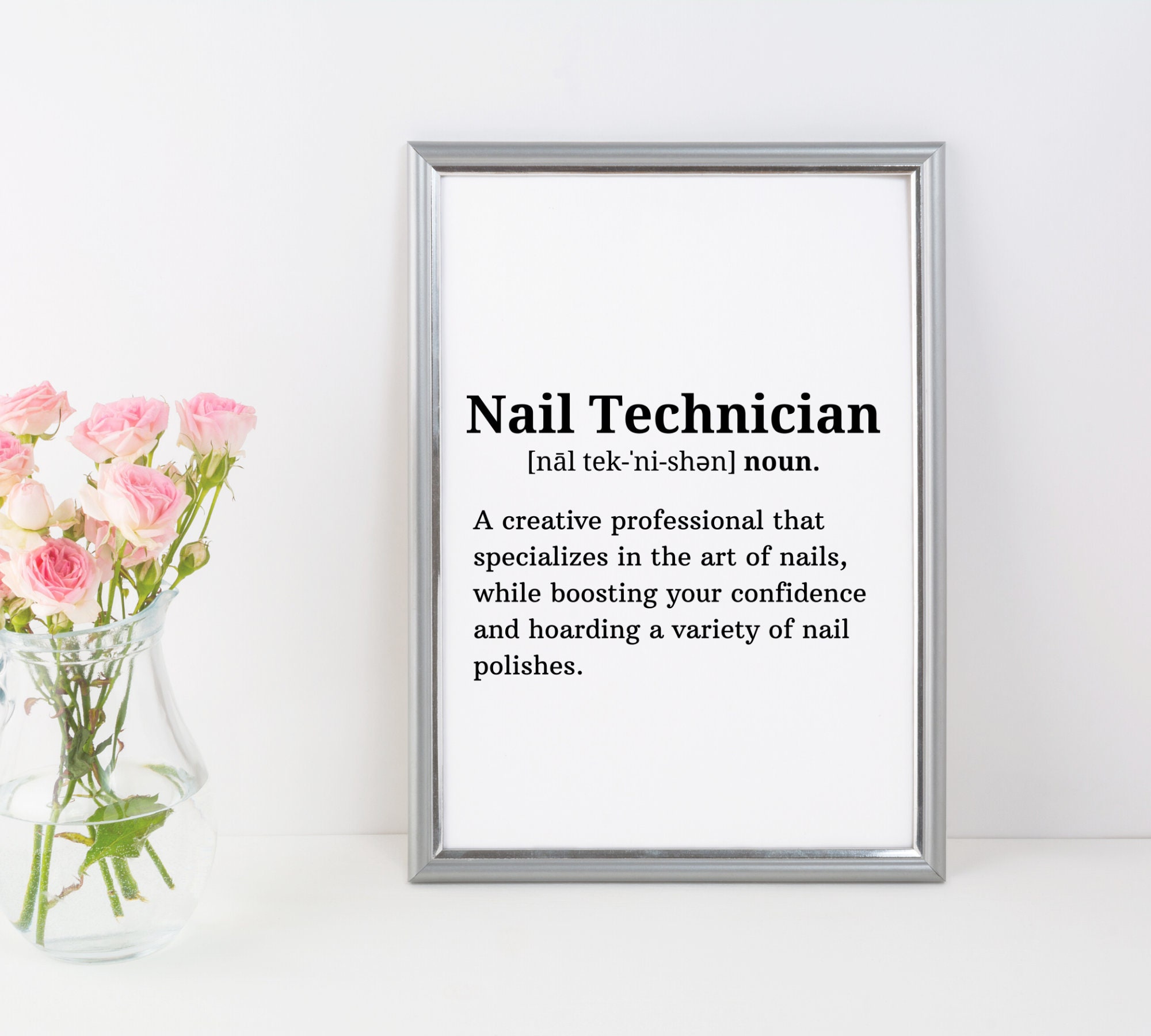Nail Technician Definition Print Nail Salon Decor Etsy