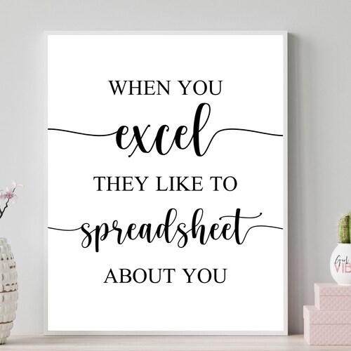 Déco drôle de bureau de comptabilité : feuille de calcul Excel imprimable (téléchargement numérique)