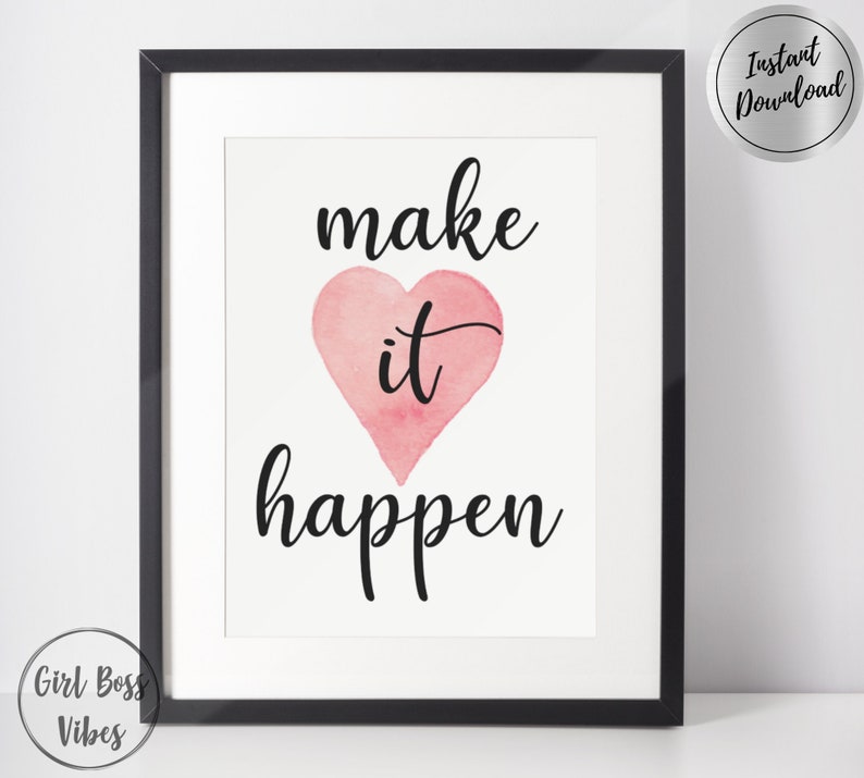 Make It Happen Motivational Wall Decor Etsy