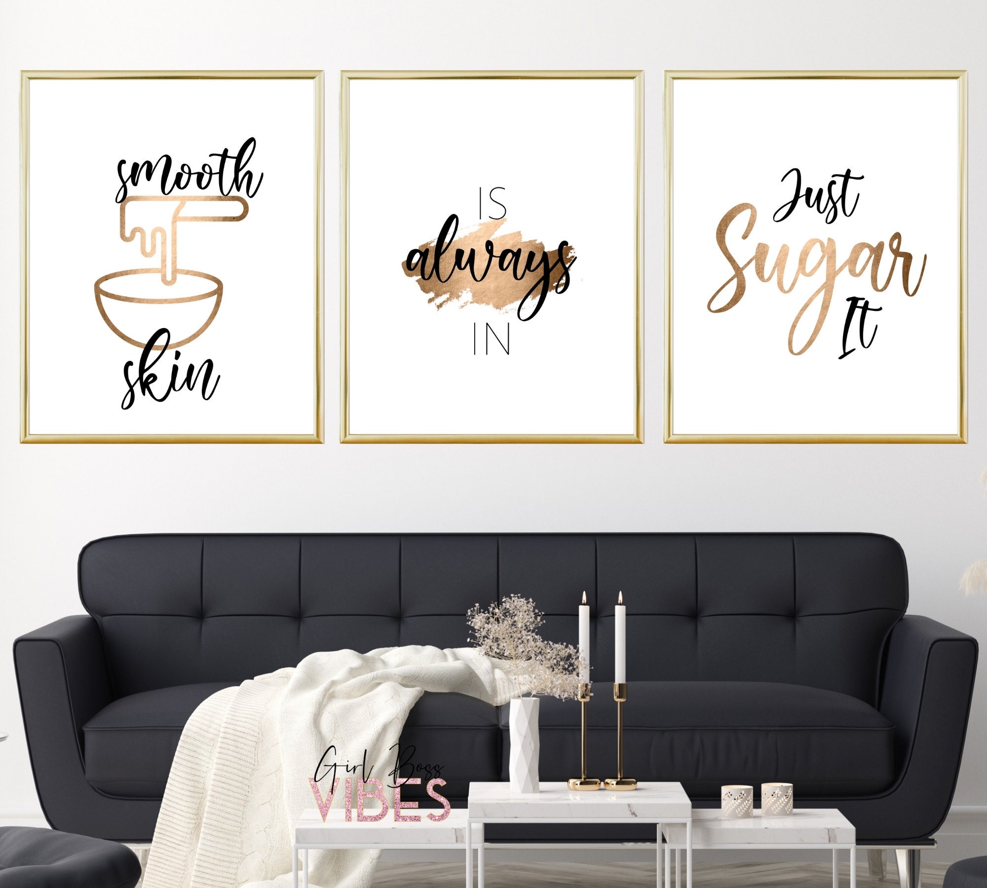 Sugaring Wax Gold Salon Decor Waxing Room Decor Esthetican Etsy España