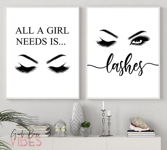 Eyelash Room Decor 2pc Printable Wall Art Lash Poster Lash - Etsy Israel