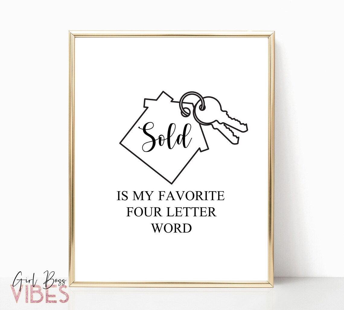 Realtor Quotes Printable Wall Art Real Estate Sayings | Etsy