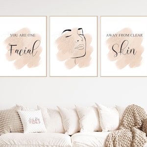 Facial Room Wall Décor Printable Wall Art for Skin Care Estheticians, Download