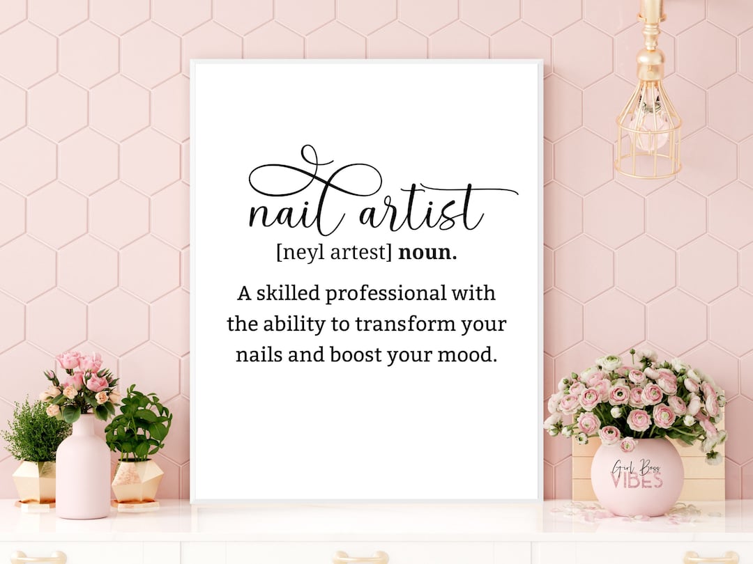 Nail Artist Definition Print Printable Wall Art Nail Salon D cor