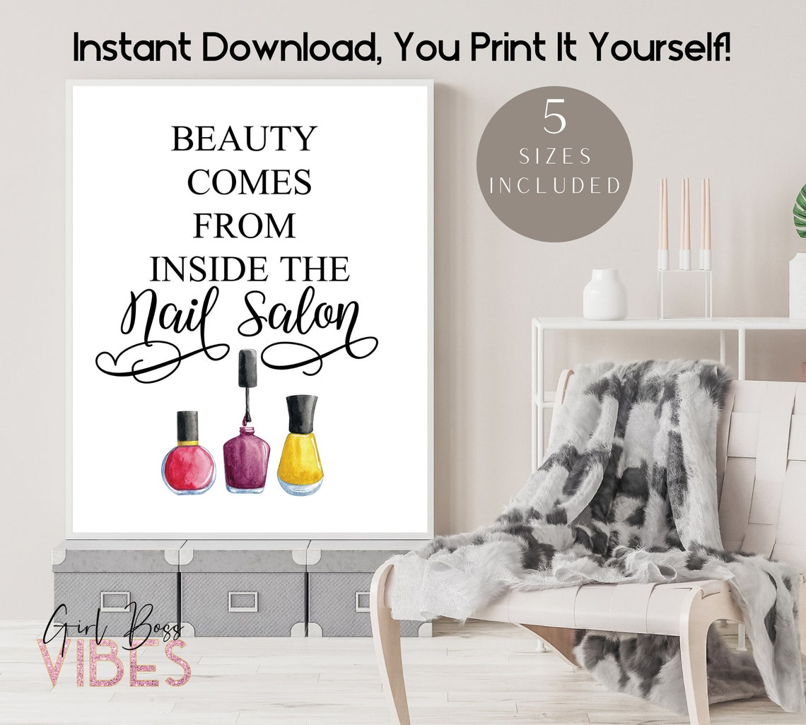 Nail Wall Decor Nail Salon Print Instant Download Etsy