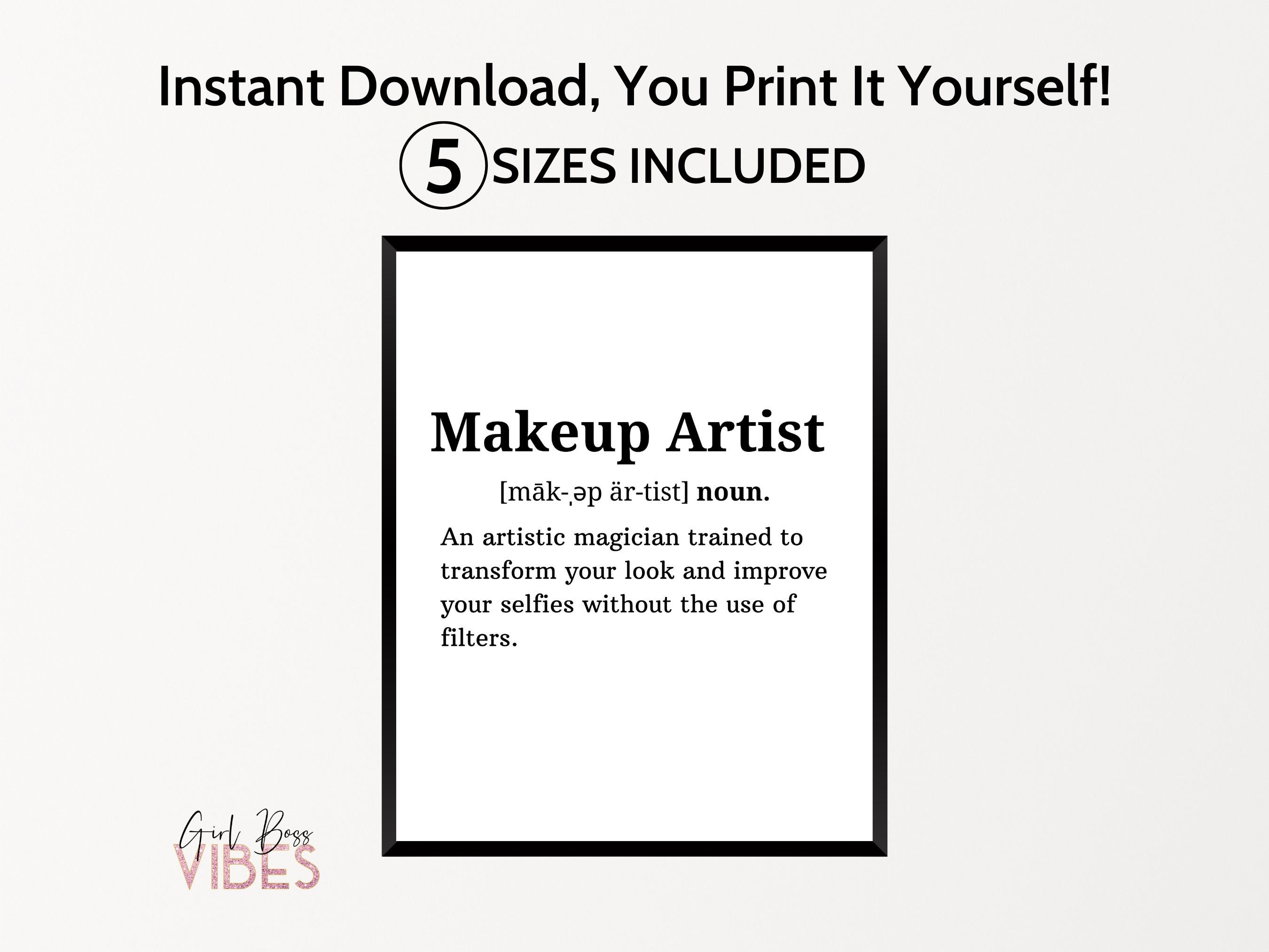 Make up Artist Definition Print Makeup Wall Decor Makeup Etsy