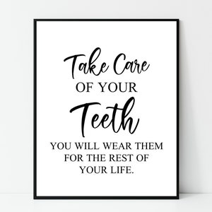 Teeth Art, Dental Art, Dental Quote, Printable Wall Art, Dental Office Decor, Dentist Decor, Dental Office Print, Instant Download