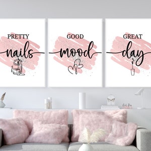 Nail Salon Decor Wall Set, Beauty Salon Decor, Nail Room Decor