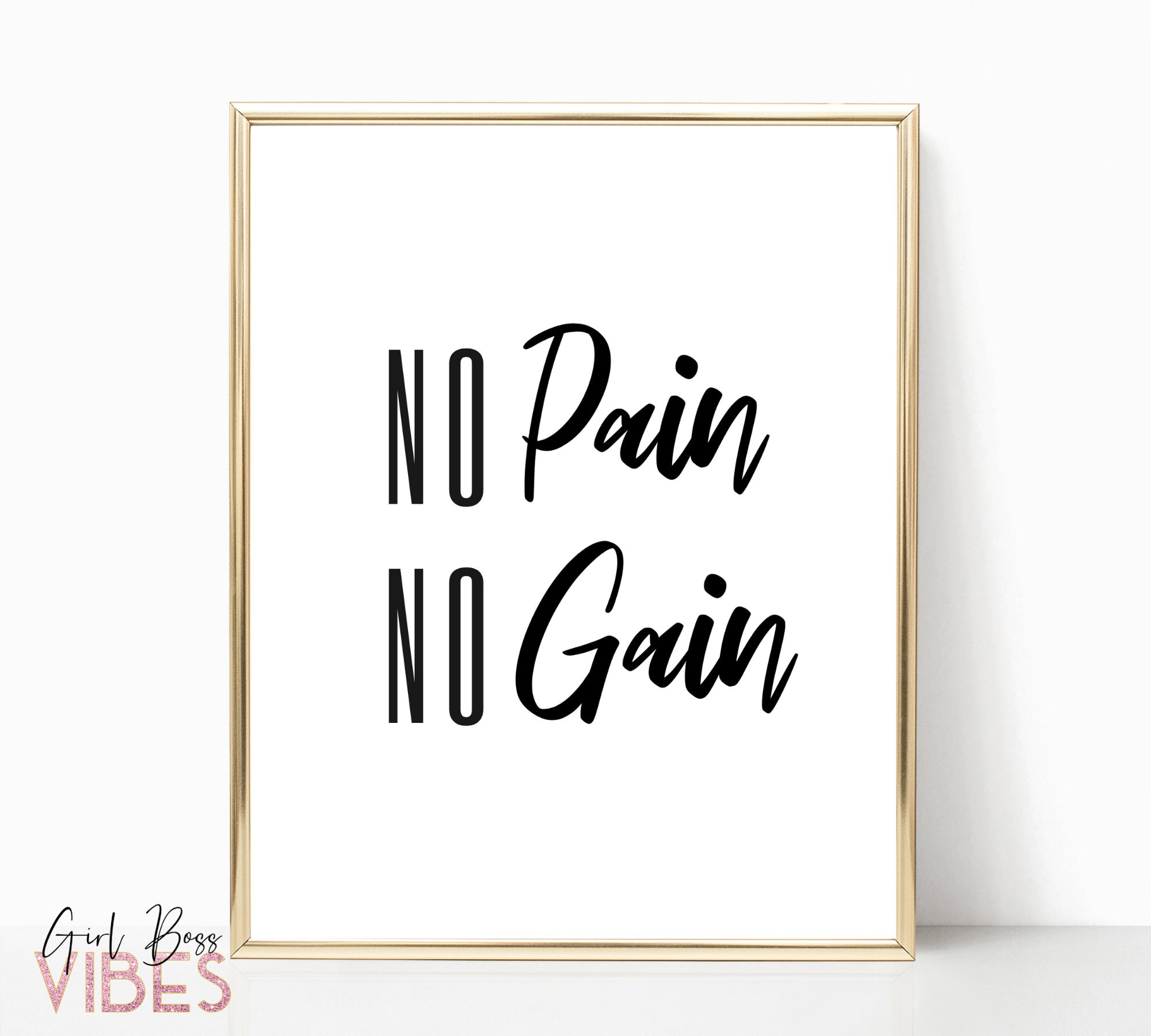 No Pain No Gain Quote Gym Decor Workout Motivational Poster - Etsy