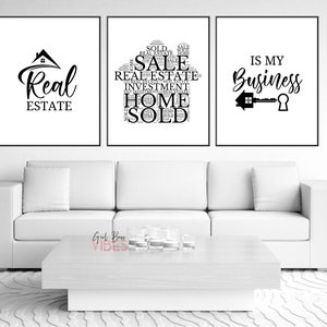 Real Estate Posters Printable Wall Art, Real Estate Decor, Office Decor for Realtors, Download