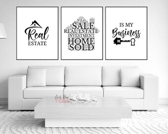 Real Estate Office Decor Prints: Realtor Wall Art (Digital Download)