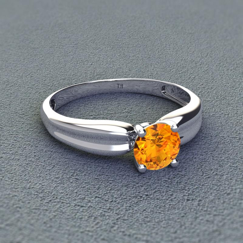 Gold Ring with Cushion Citrine KLENOTA