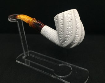 Freehand Pipe, Half Bent Stem Meerschaum Pipe, 100% Solid Block Meerschaum, Unsmoked Meerschaum Pipe,Special Meerschaum Pipe,Savran pipe