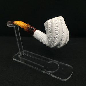 Pipa a mano alzada, pipa Meerschaum de tallo medio doblado, pipa Meerschaum de bloque 100% sólido, pipa Meerschaum sin fumar, pipa Meerschaum especial, pipa Savran