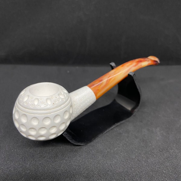 Hand Carved Golf Ball Meerschaum Pipe, Block Meerschaum Pipe, The Best Meerschaum Pipe, Hand Carved Meerschaum Pipe,Savranpipe