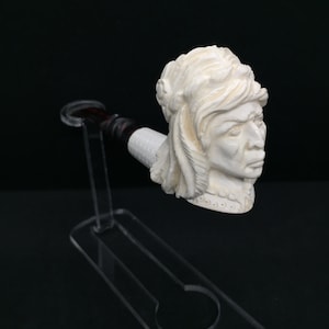 Pipa Apache Meerschaum, Pipa non fumata, Tubo meerschaum blocco, Pipa meerschaum nativo americano, Savranpipe,Tubo Turkisch Meerschaum, Pipa speciale