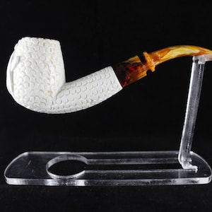 Pipa de meerschaum, pipa tallada a mano, pipa especial, pipa de letra inicial especial, pipas de meerschaum para tabaco, pipa de meerschaum fácil de beber