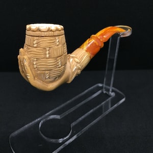 Lattice Hand Meerschaum Pipe,Handmade Meerschaum Pipes, Handmade Art, Block Meerschaum, Lattice Pipe,Meerschaum Pipe,SavranPipe,Hand Pipe