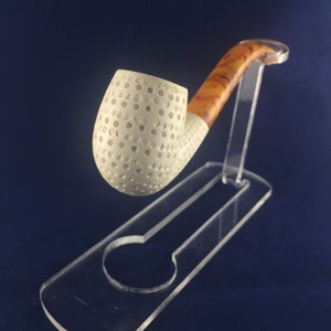Full Bent Billiard Lattice Pipe, The Best Quality Meerschaum, Unsmoked Meerschaum, The Best Block Meerschaum,Meerschaum Pipe